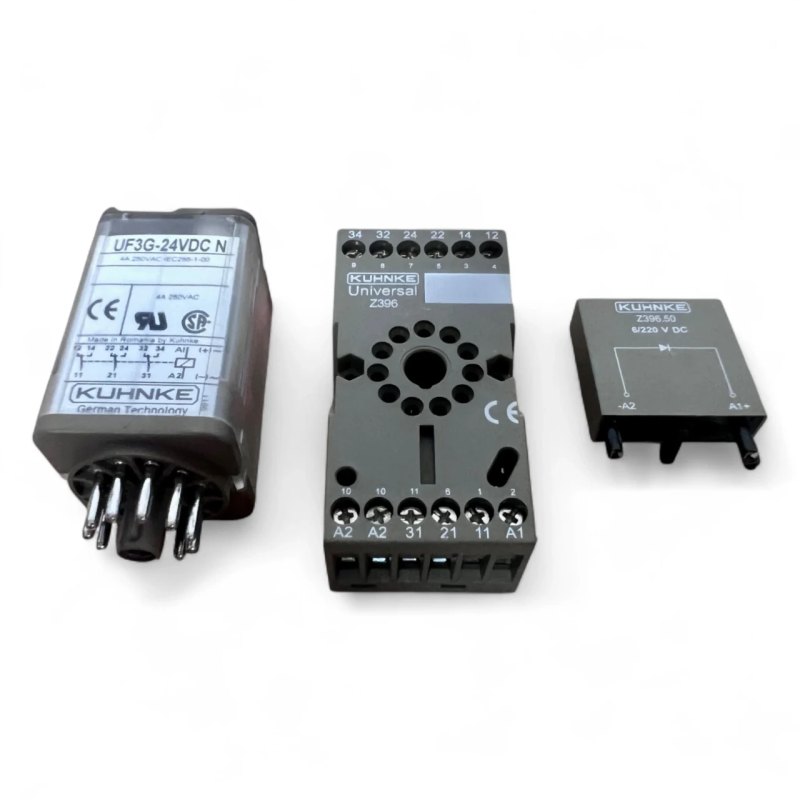 Kuhnke Relaismodul UF3G-24VDC N mit Sockel Z396 und Suppressormodul Z396.50 Art.-Nr. UF3G24VDCN-Z396-Z39650