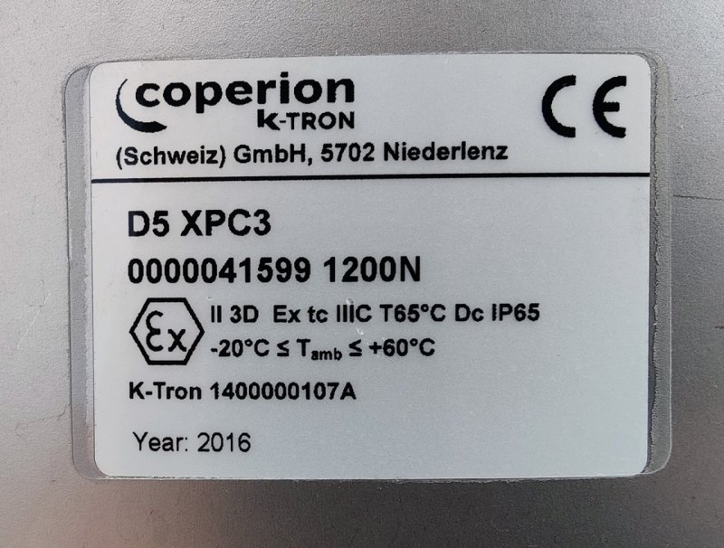 K-tron K2-ML-T35 loss-in-weight feeders - Metering screw