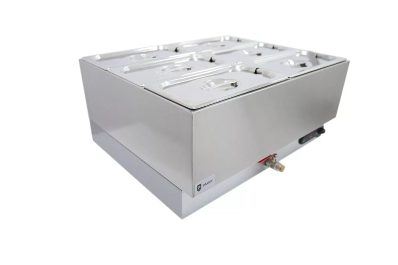 Parry Hot Hold 1985 electric bain marie wet with drain 6 x 1]3 GN. - islandcatering