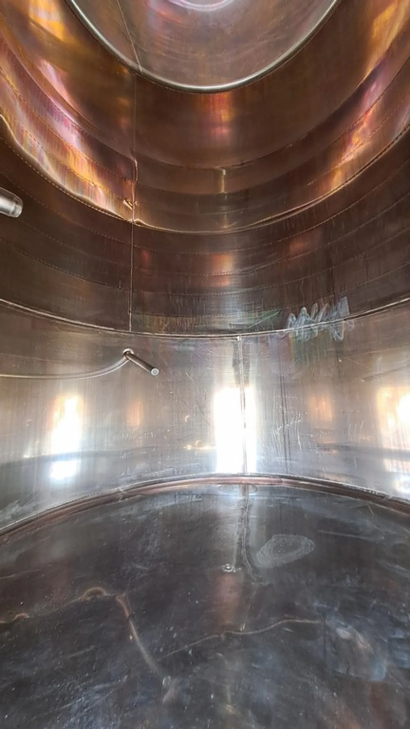 STAINLESS STEEL TANK, CAPACITY LITERS 3800 (HL 38) ABOUT, INCLINED FLAT BOTTOM WITH INSULATED BAND, WINEMAKING MODEL, SECOND-HAND EQUIPMENT - 8