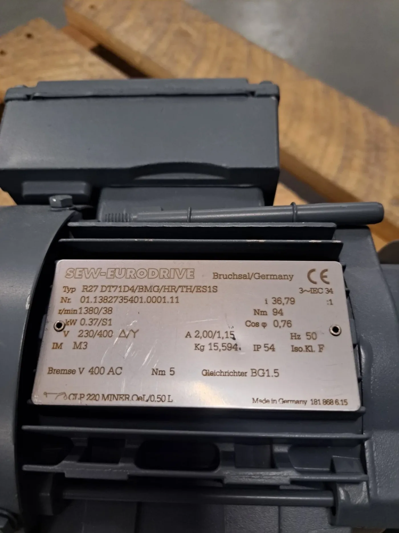 SEW Eurodrive Getriebemotor R27DT71D4/BMG/HR/TH/ES1S - 3