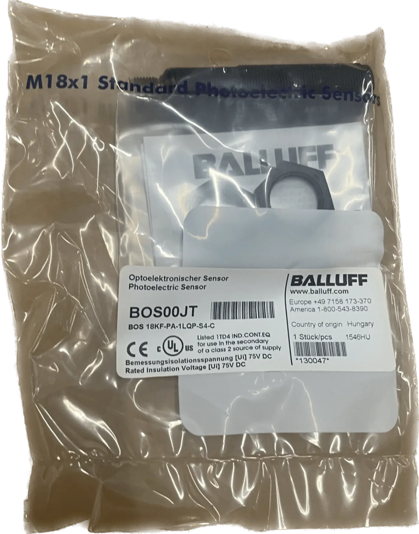 BALLUFF Reflexionslichtschranken BOS 18KF-PA-1LQP-S4-C - 2
