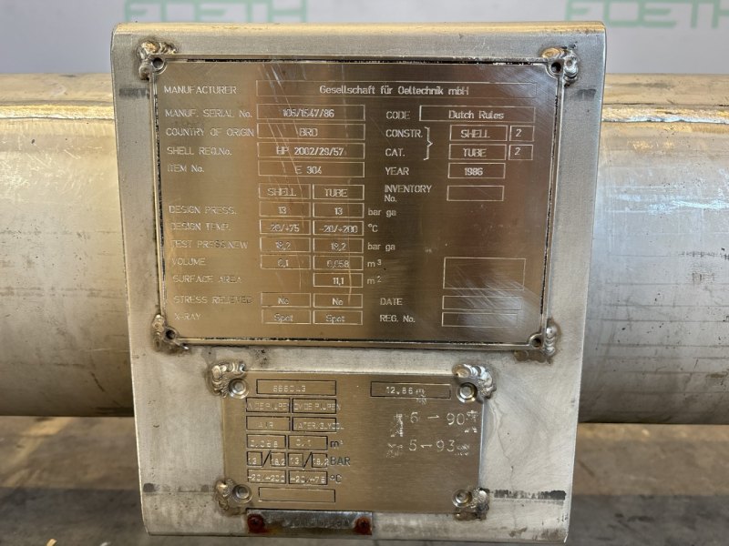 Oelltechnik 11.1 m² - Shell and tube heat exchanger