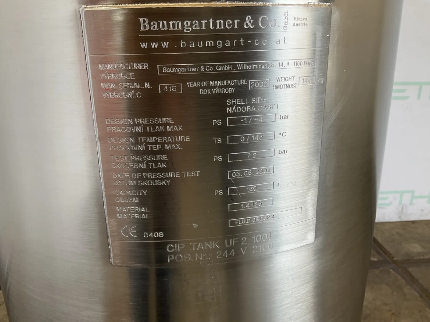 Baumgartner 100 L - Pressure vessel - 5