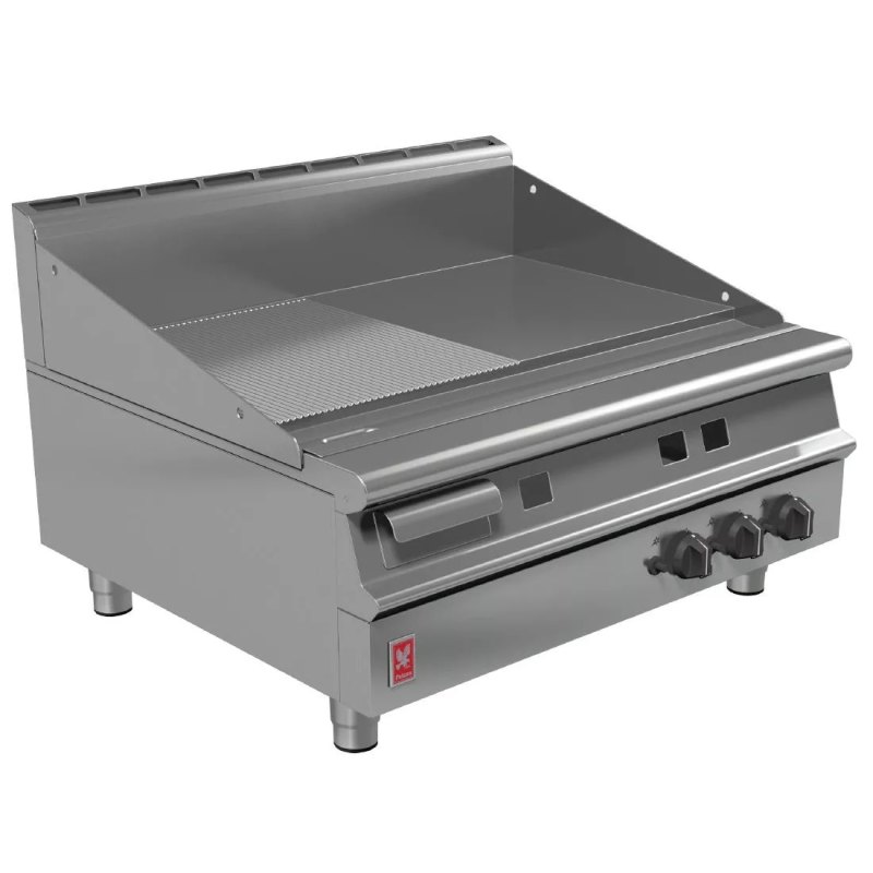 Falcon Dominator Plus 900mm Wide Half Ribbed Natural Gas Griddle G3941R - islandcatering