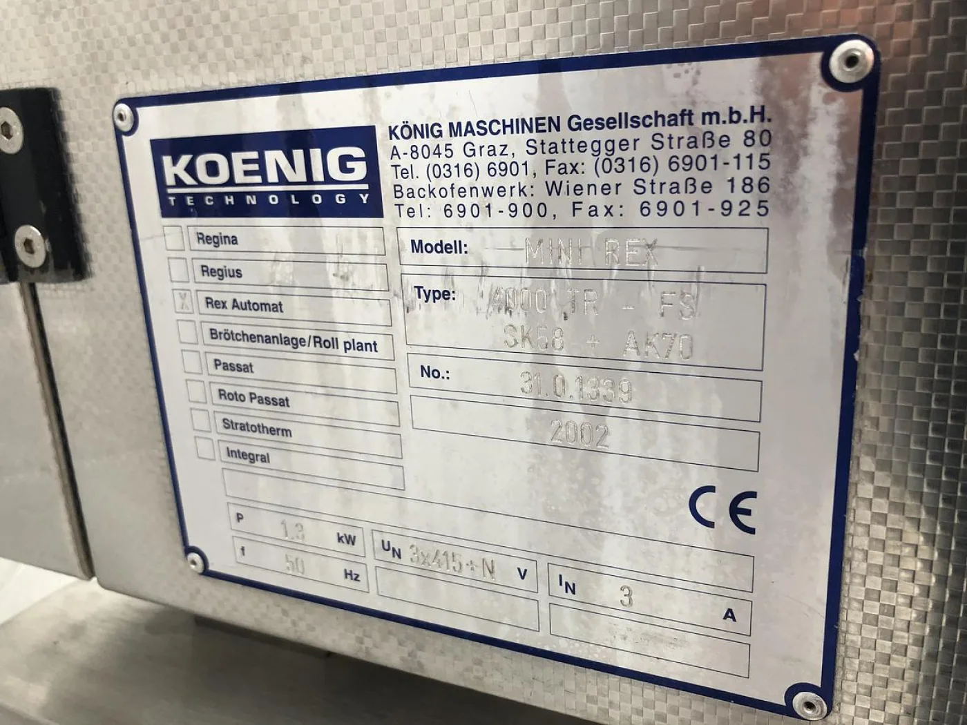Konig Mini Rex 4000, 2 pocket roll plant, Serviced with new belts fitted - 7