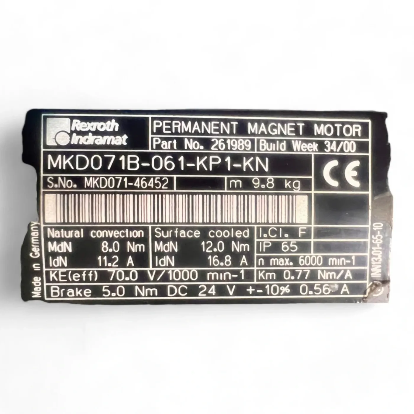 REXROTH Indramat Permanent Magnet Motor MKD071B-061-KP1-KN MKD071-46452: - 6
