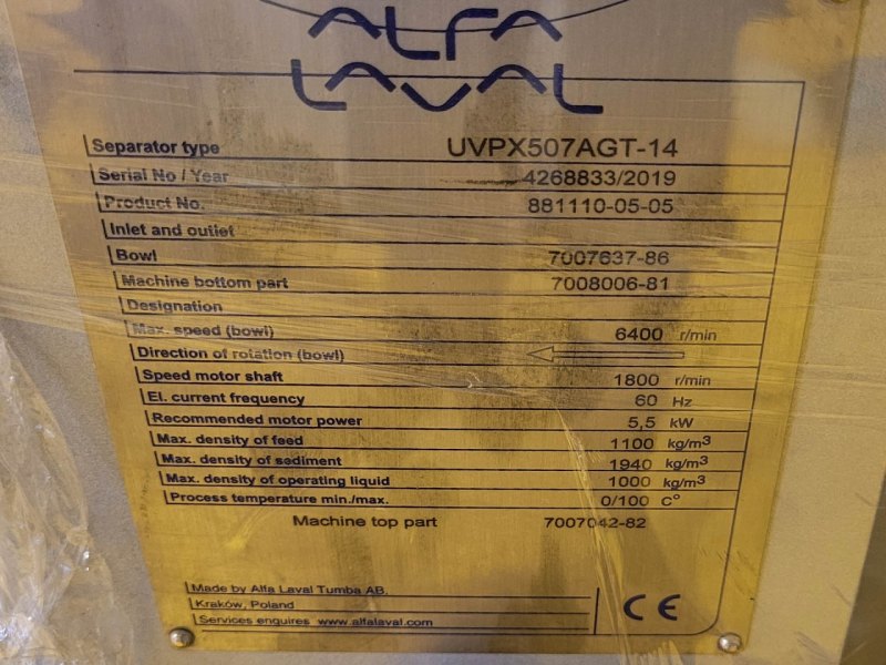 Alfa Laval X4 - Avocado oil line - 3 phase extraction - Decanter