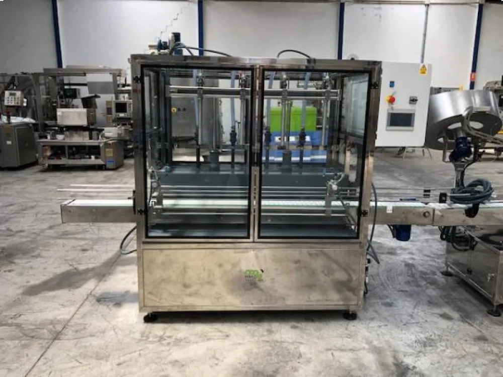 Línea de envasado de garrafas nueva fabricación construida en acero inoxidable 316 y PVC para productos químicos