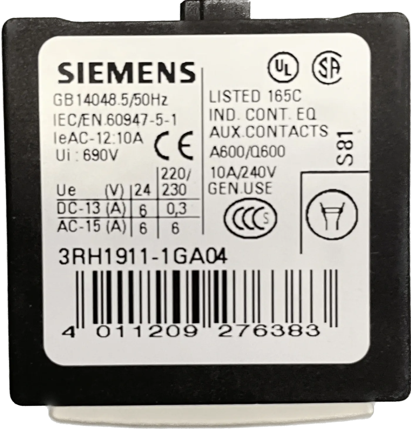 Siemens Hilfsschalterblock 3RH1911-1GA04 - 2