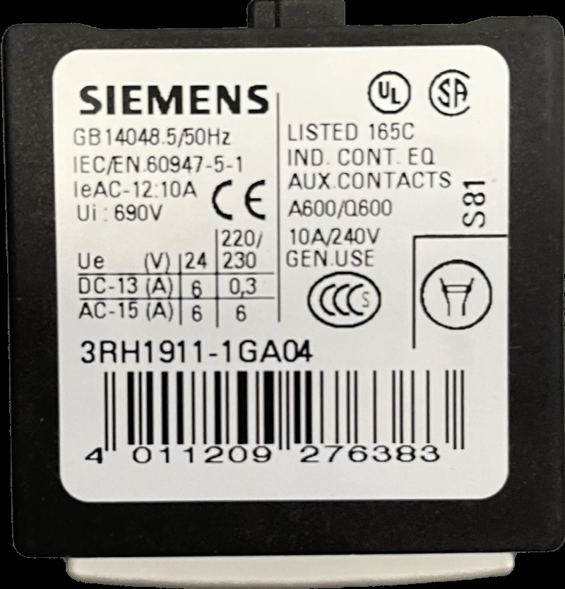 Siemens Hilfsschalterblock 3RH1911-1GA04