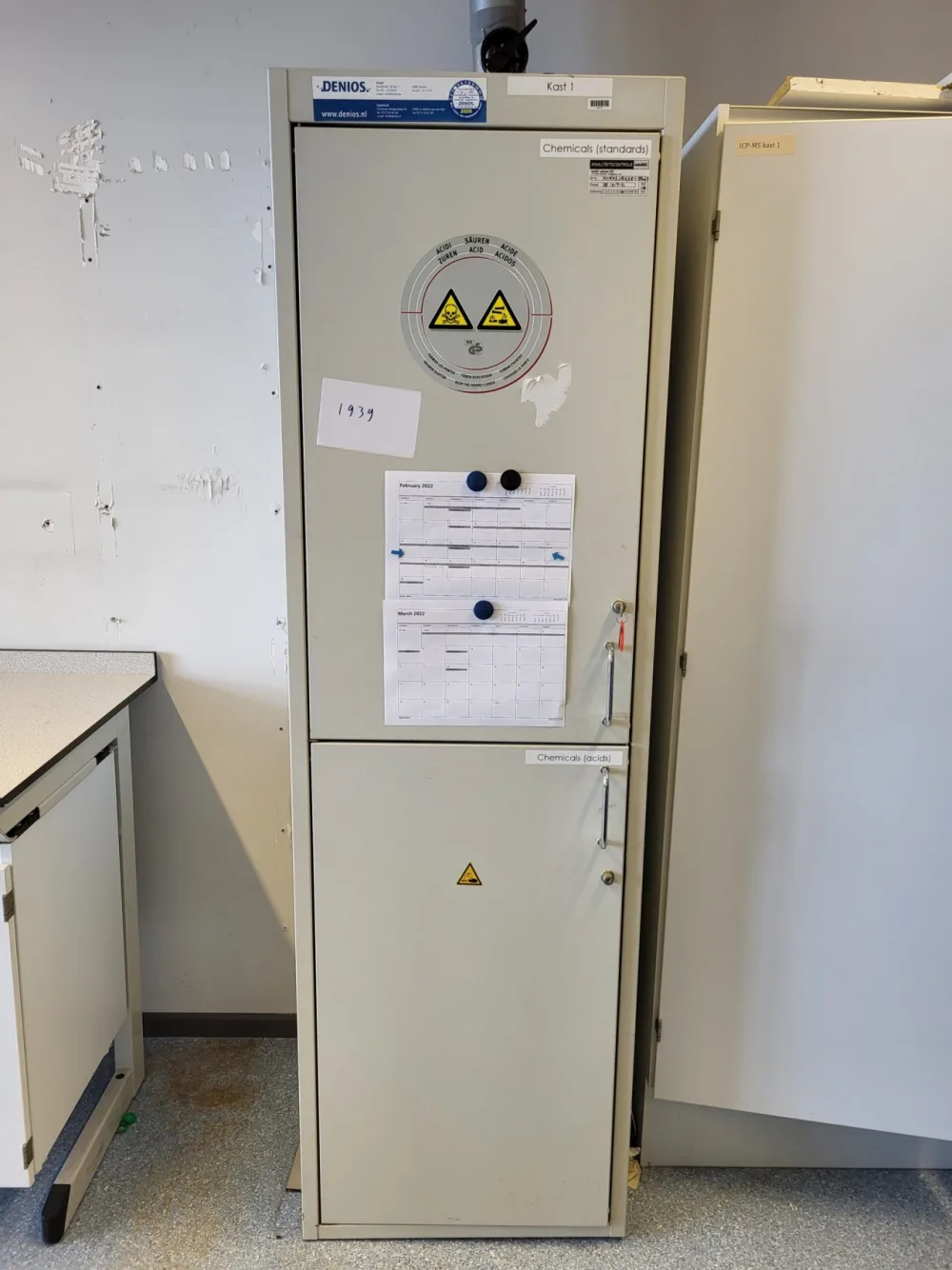 1939 - Used Asecos safety storage cabinet for acids and bases