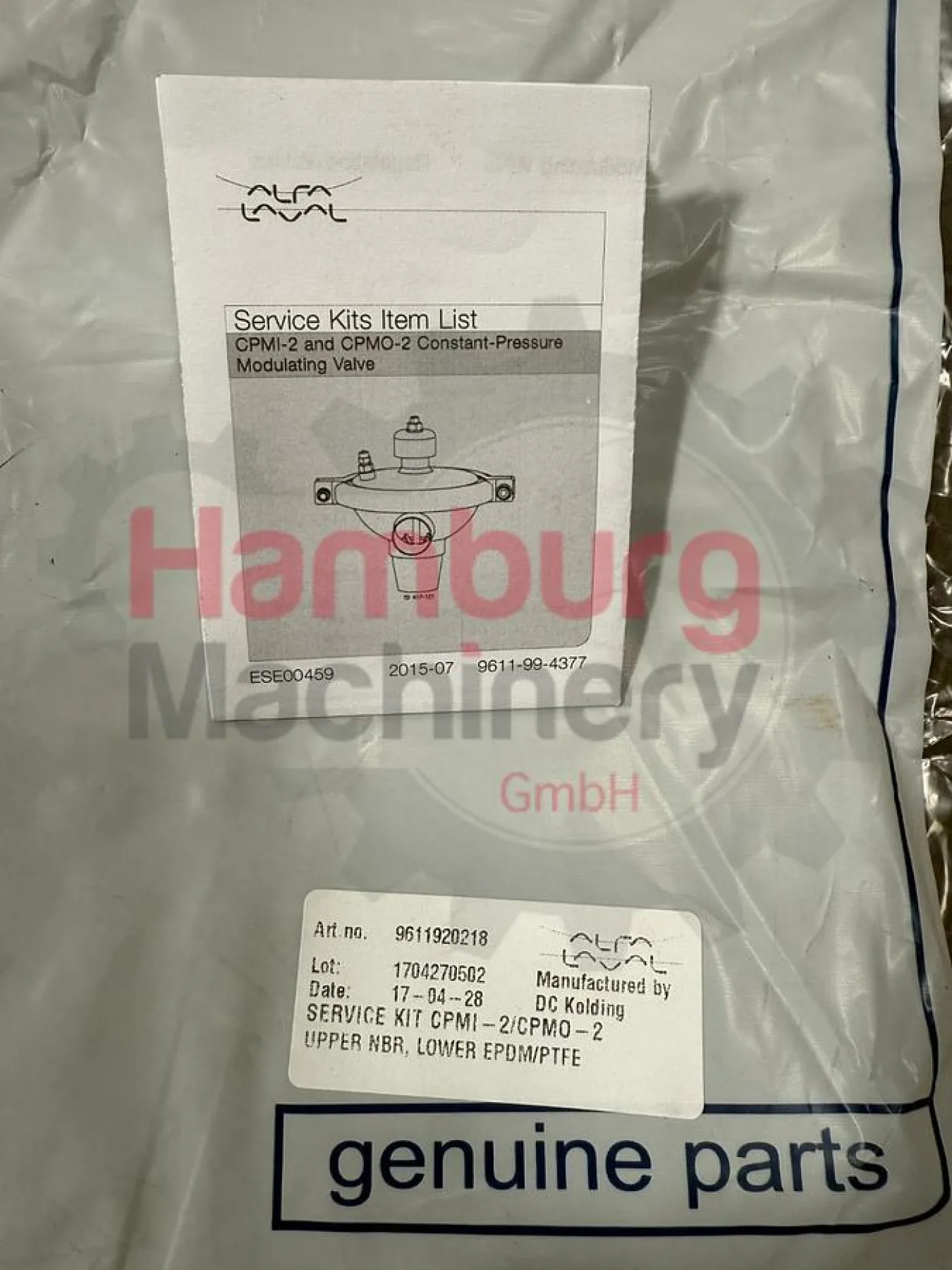 Renovation Kit Constant Pressure Modulating Valve Alfa Laval CPMI-2 - 3