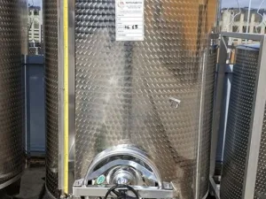 STAINLESS STEEL TANK L.A. INOX, CAPACITY 1500 LITERS, STORAGE/VINIFICATION MODEL CONICAL BOTTOM, SECON HAND EQUIPMENT