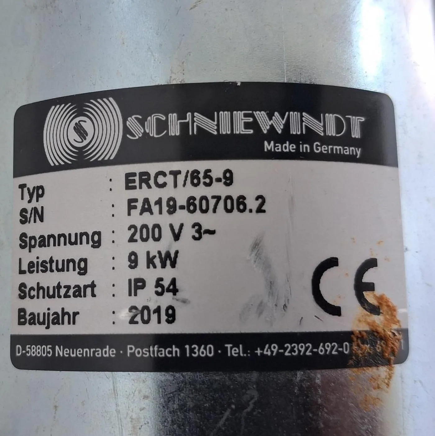 Schniewindt ERCT/65-9 Einschraubheizkörper 9 kW - 6