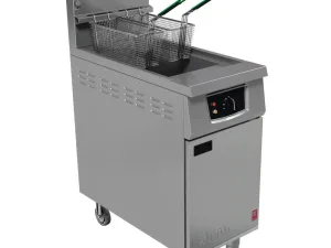 Falcon 400 Series Single Pan Twin Basket Gas Fryer with Filtration & Fryer Angel Natural Gas - islandcatering