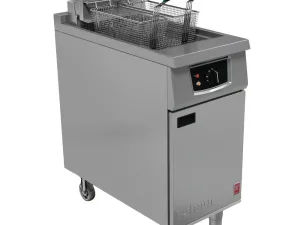 Falcon 400 Series Single Pan Twin Basket Electric Fryer with Filtration & Fryer Angel - islandcatering
