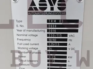 ASYS TRM03 inspection conveyor, vintage 2012&2016