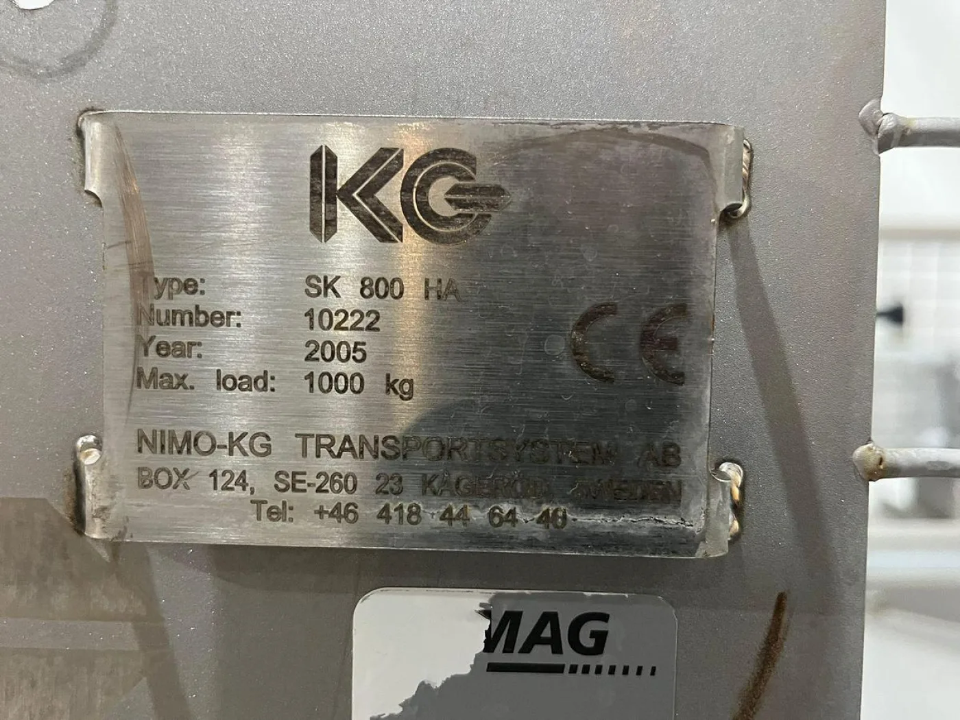 2005 KG Kisten Kantelaar, type SK 800 - 4