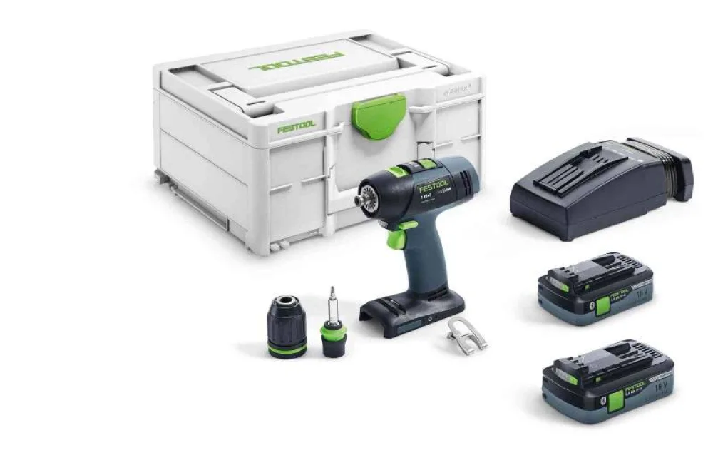 Trapano avvitatore a batteria FESTOOL MOD. T 18+3 HPC 4,0 I-Plus