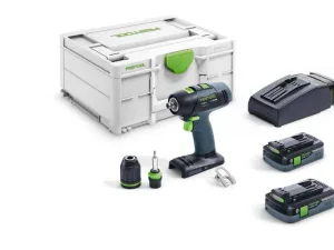 Trapano avvitatore a batteria FESTOOL MOD. T 18+3 HPC 4,0 I-Plus