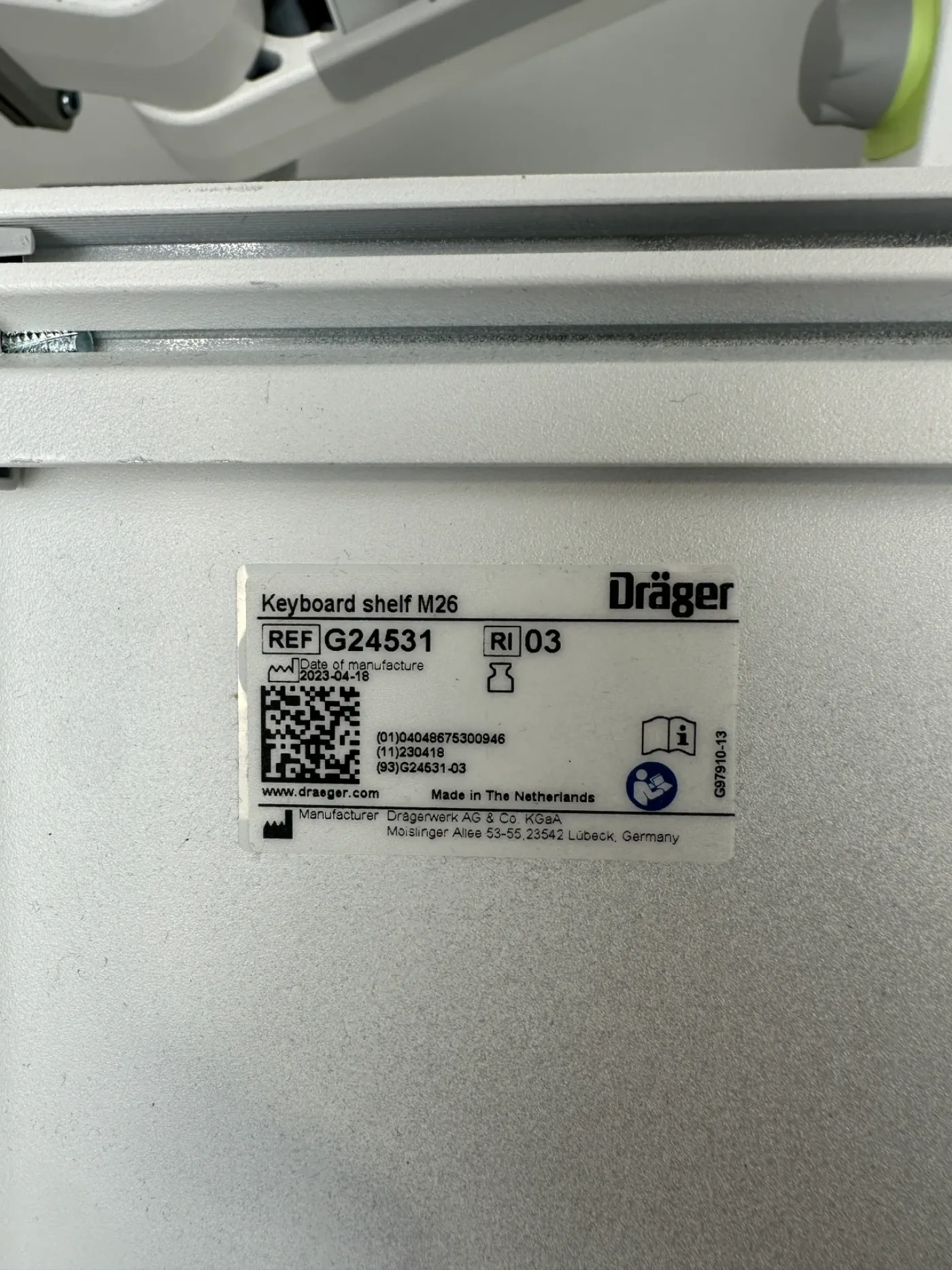 Dräger GCX-Vesa G37949 Tastaturablage mit Auszug und Monitorhalter 30cm Ausleger gerade - 8