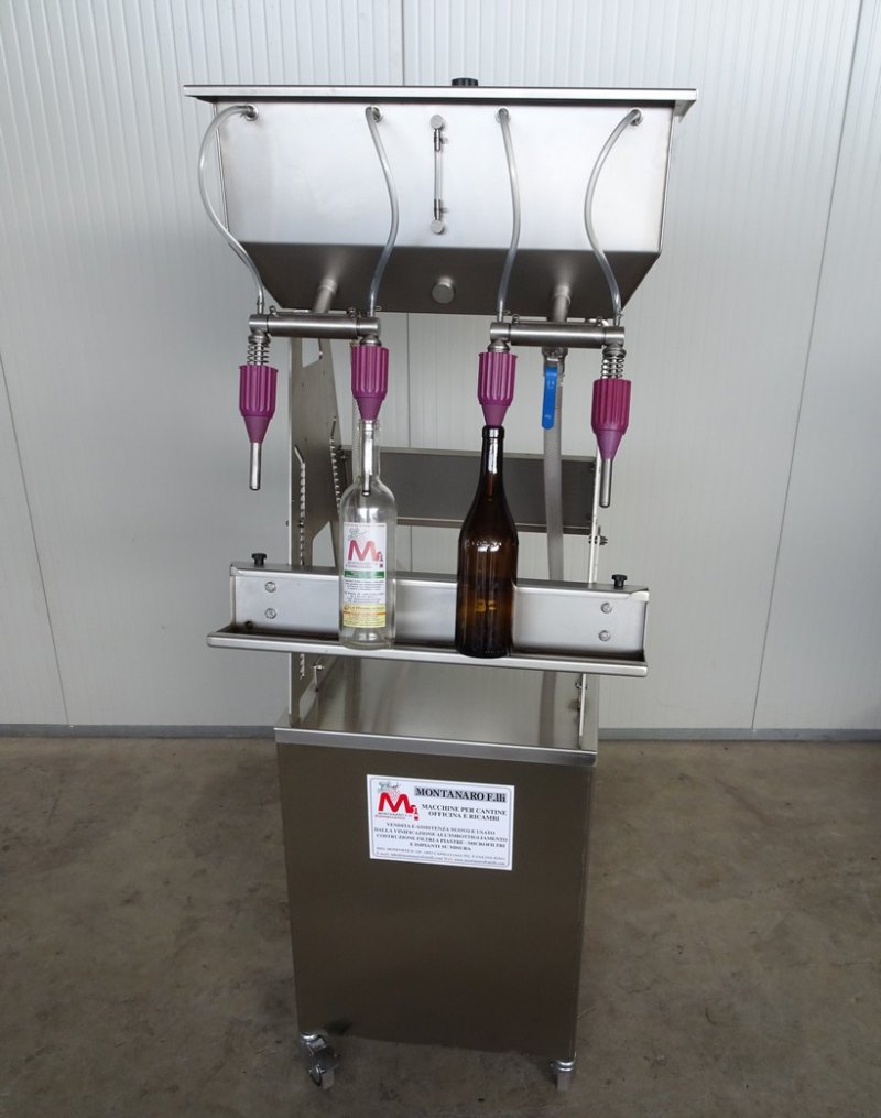 IN-LINE FILLER 4 NOZZLES WITH PUMP AND MECHANIC FLOAT LID NEW MACHINE