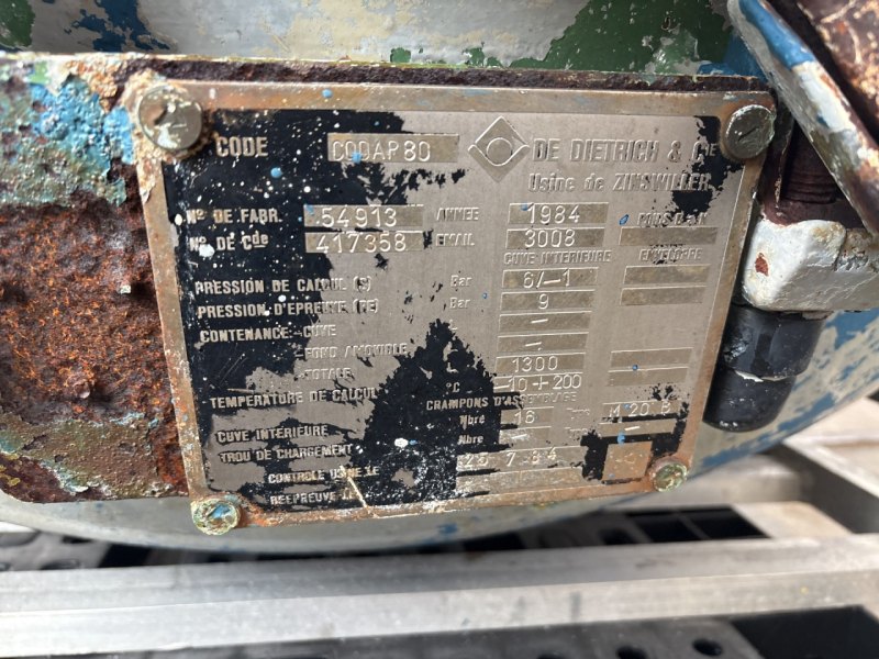 De Dietrich RFS—1200 - Pressure vessel