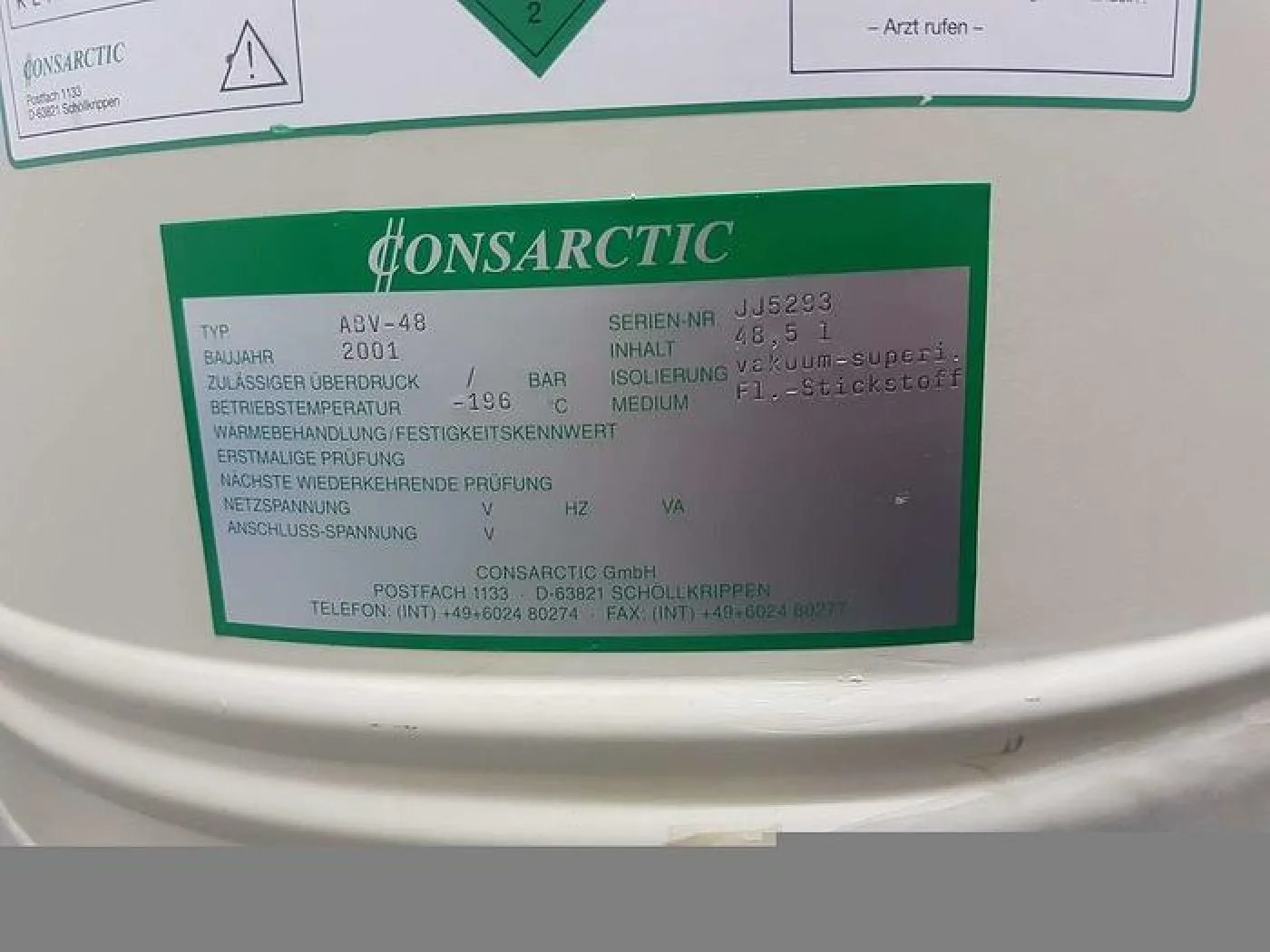 CONSARCTIC ABV48 Liquid Nitrogen Storage Vessel - 2