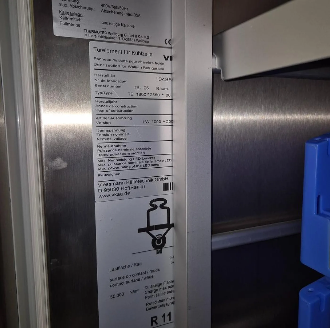 Thermotec Klimakammer für 20°+30°+40° Kompletteinheit TE1700*2550*80 - 8