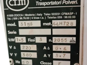 ASPIRATORE INDUSTRIALE – CFM – MOD. 3156