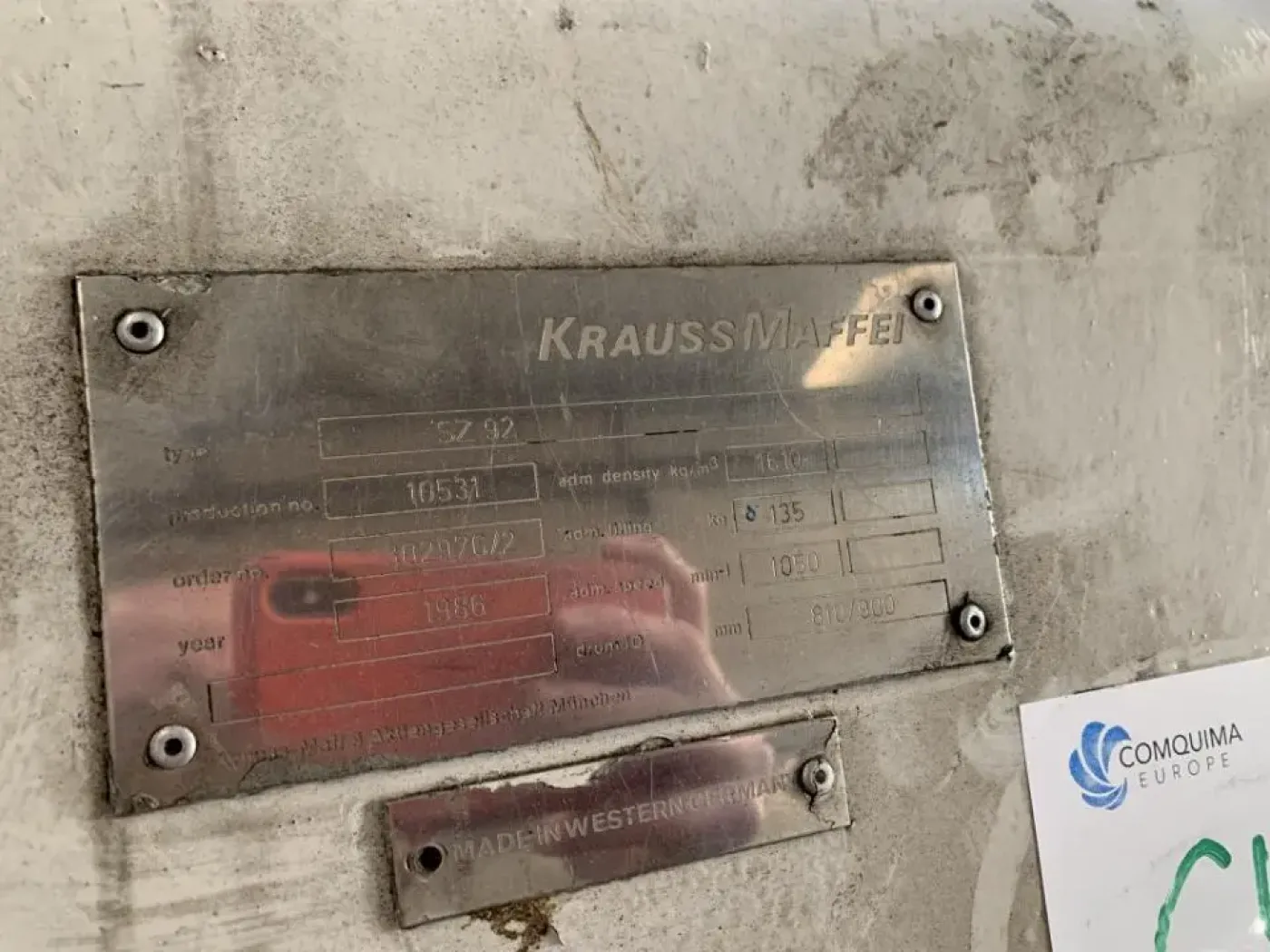 USED KRAUSS MAFFEI SZ 92 PUSHER CENTRIFUGE - 2