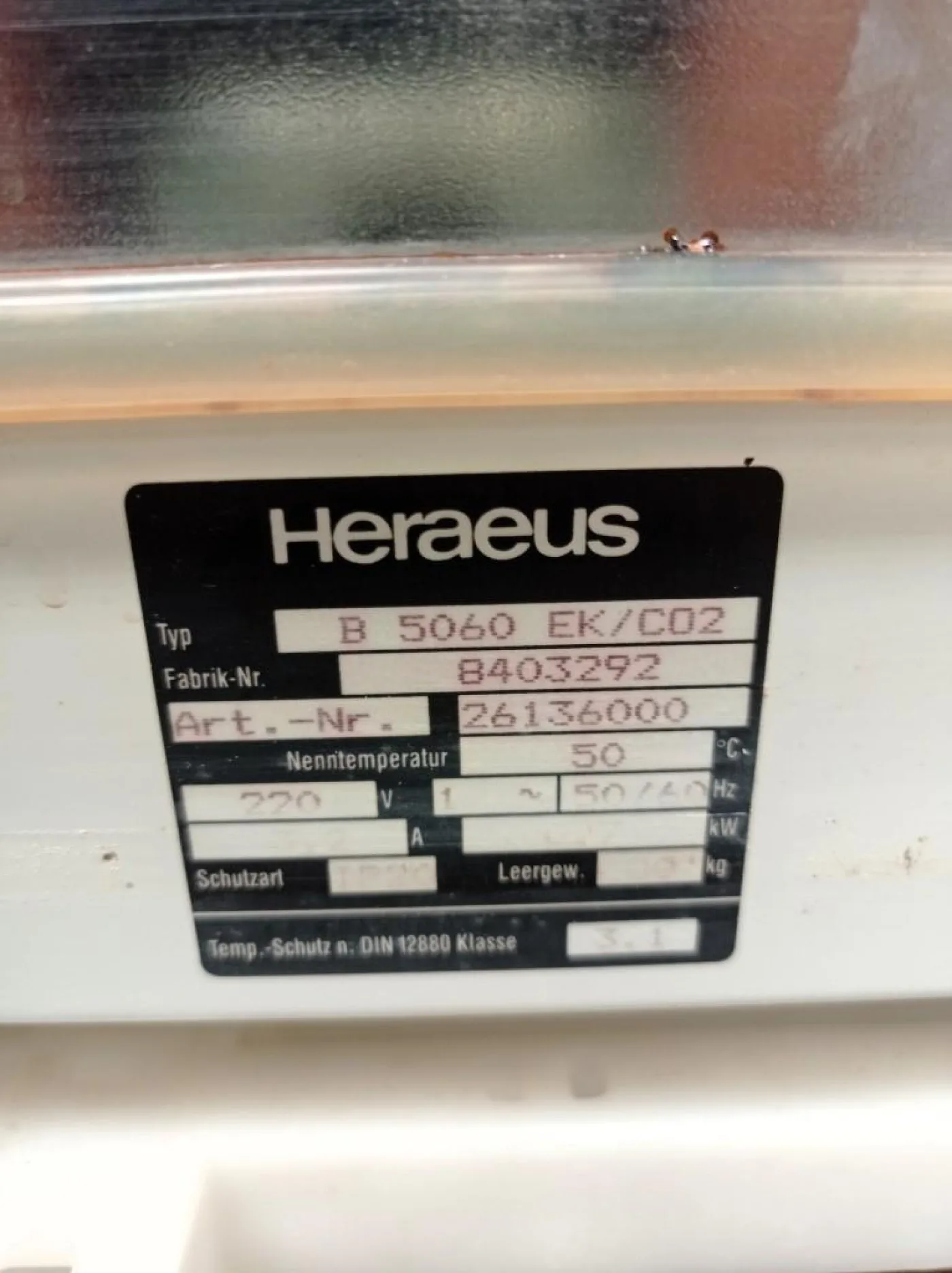 INCUBATRICE DA LABORATORIO – HERAEUS – MOD. B 5060 - 5