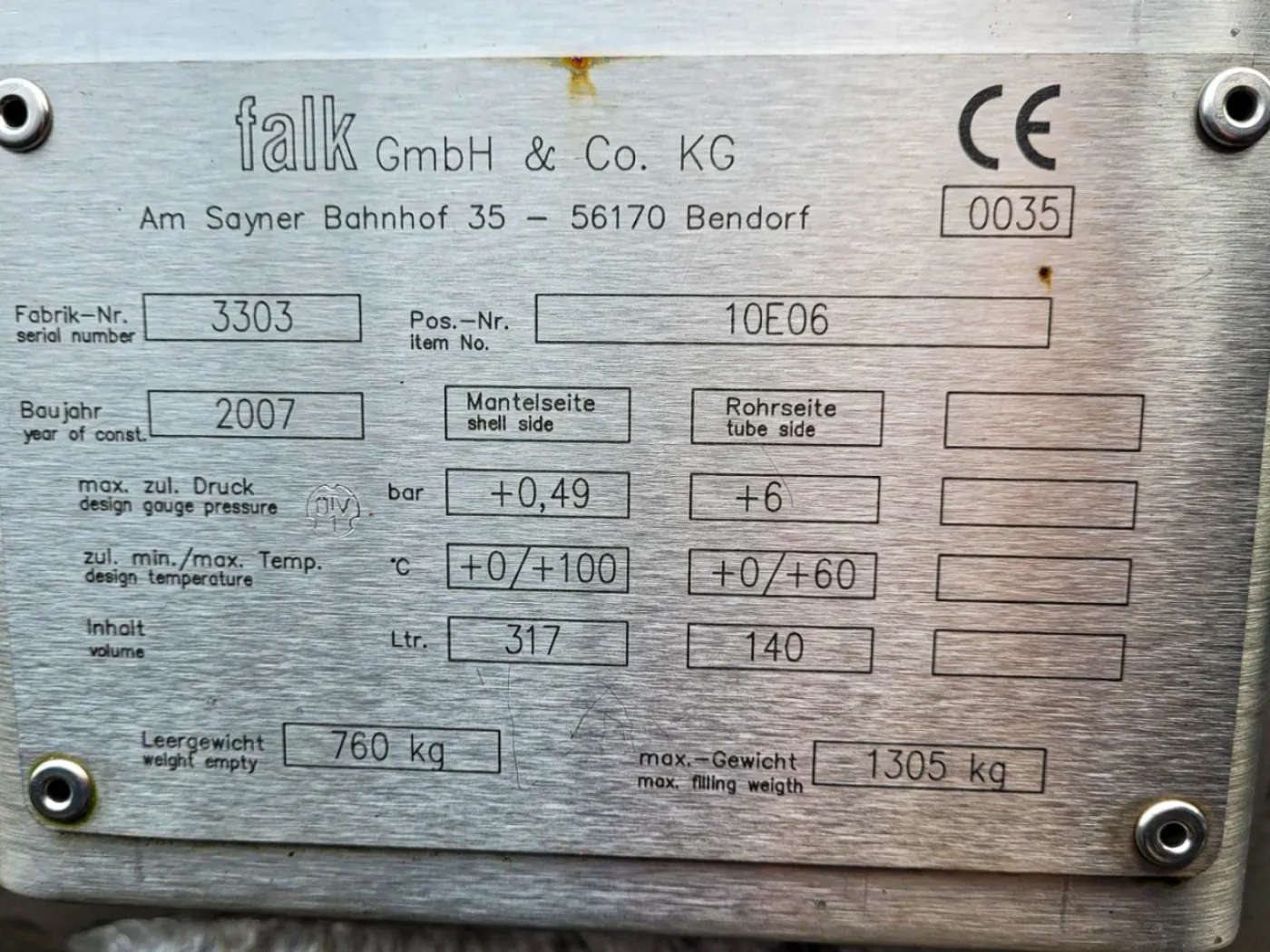 Falk 3303 25m² - Shell and tube heat exchanger - 3