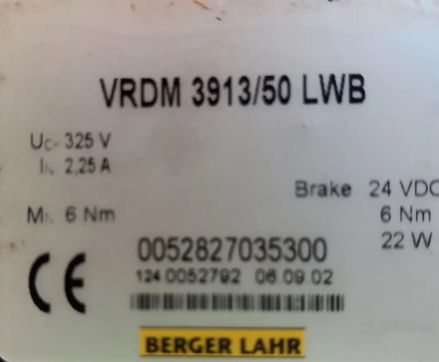 Berger Servo Motor VRDM3913/50LWB - 2