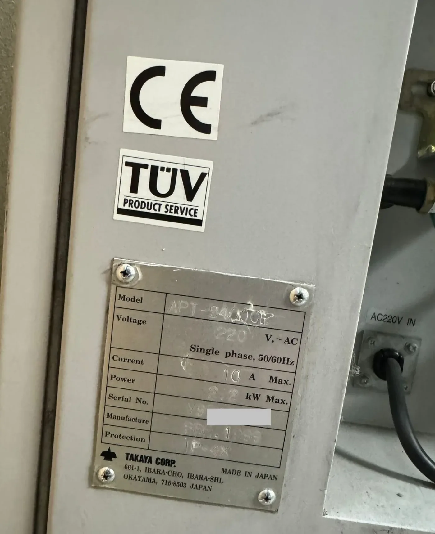 Takaya APT9400 CE, Flying Probe ICT unit, 1999 - 2