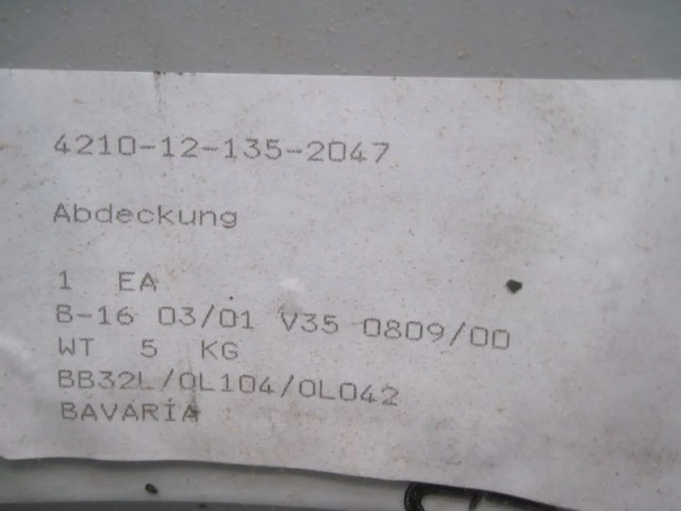 4210-12-135-2047 BAVARIA unbekannt - 1