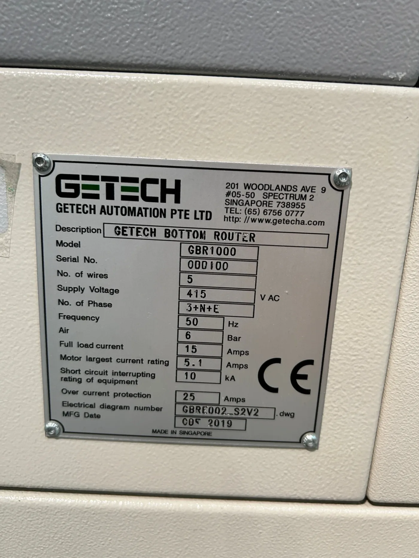 GETECH GBR1000 bottom router, vintage 2019 - 2