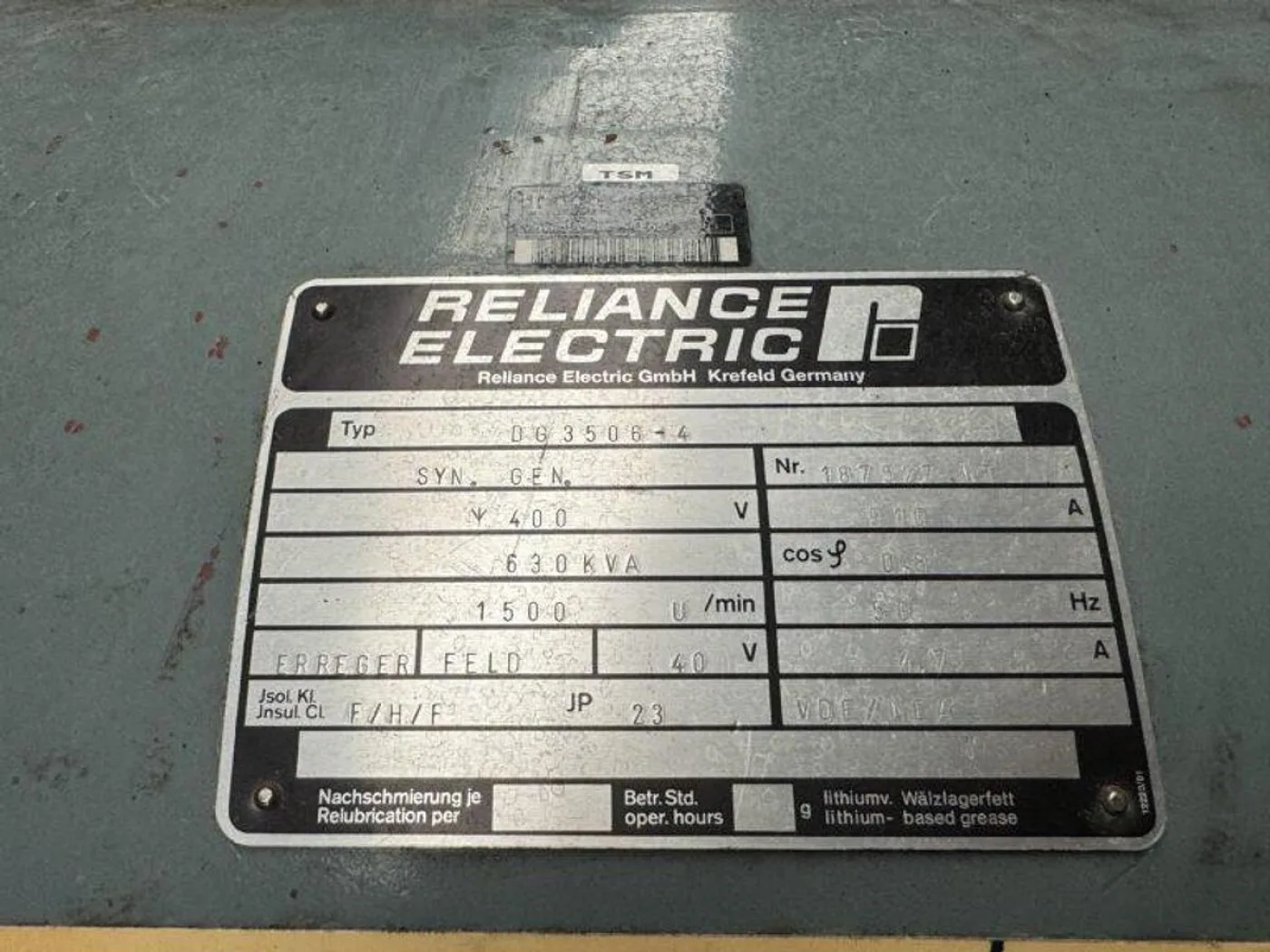 1991 MWM TBD 604-BL6 / RELIANCE DIESEL GEN.SET 630 KVA - 6