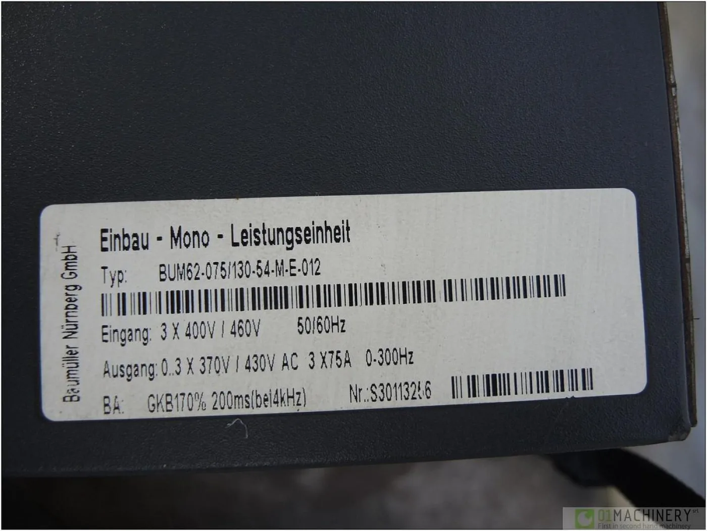 2001 BAUMULLER BUM62-075/130-54-M-E AI2429 - 5