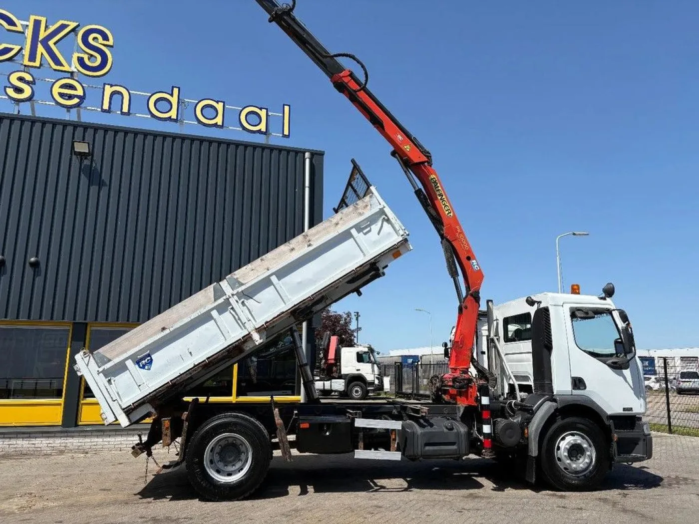 Renault Premium + PALFINGER PK 10000. 2 X EXT. + REMOTE + 3 SIDE TIPPER - 2