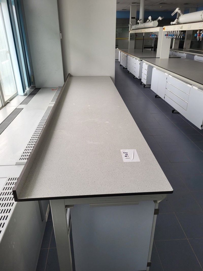 1908 - Used S+B Laboratory wall table (320 cm)