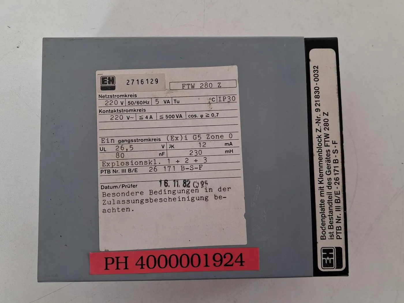 Endress+Hauser FTW 280 Z Level Switch Amplifier - 4