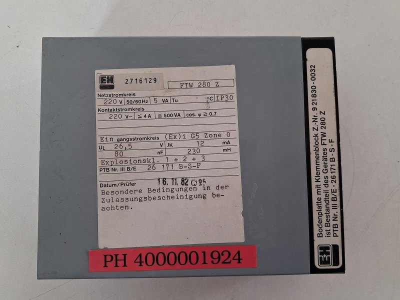Endress+Hauser FTW 280 Z Level Switch Amplifier