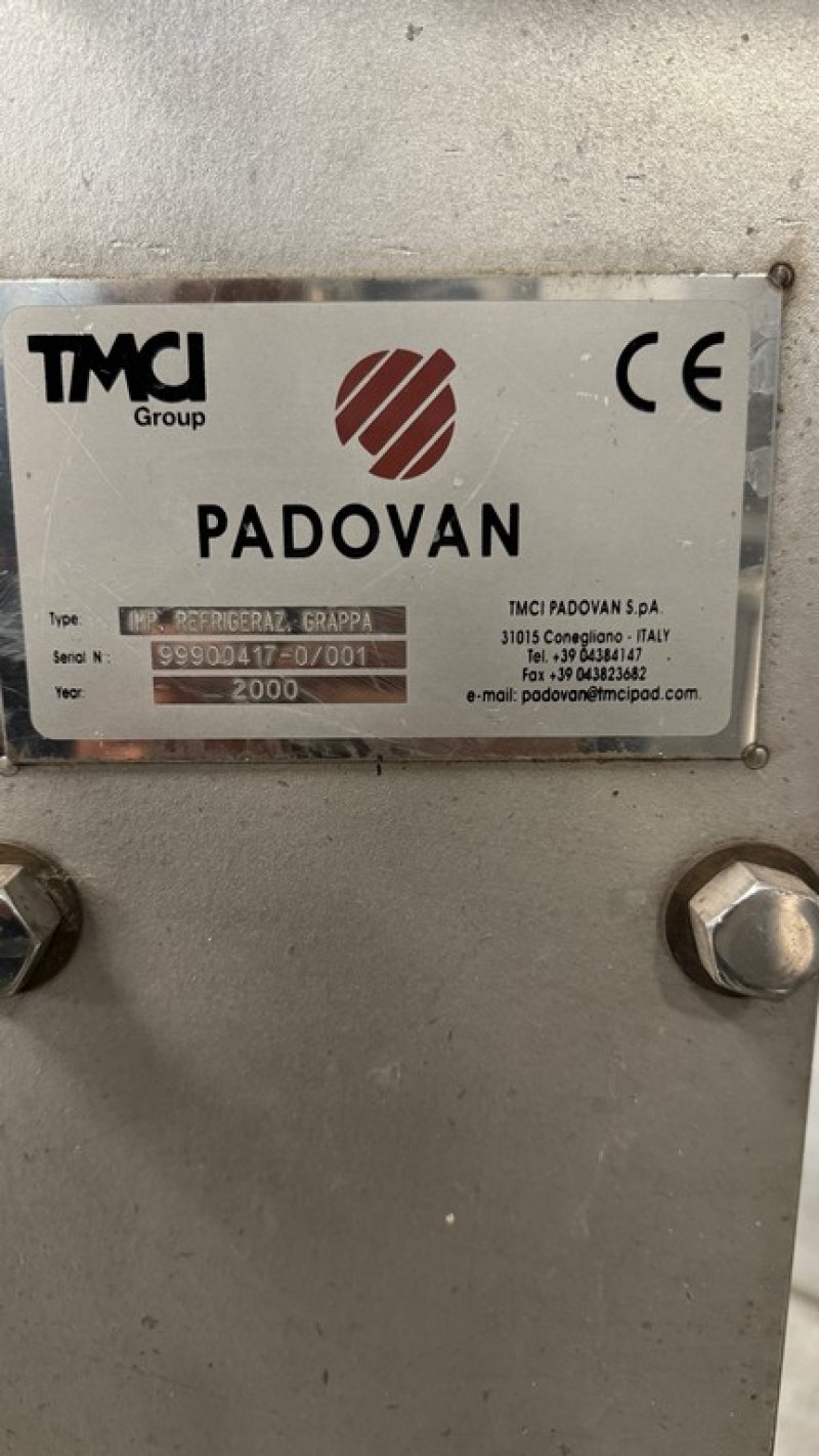 PLATES EXCHANGER FOR COOLING/HEATING, FIRM PADOVAN, ENTIRELY IN STAINLESS STEEL, WITH 55 PLATES, SECOND-HAND MACHINE