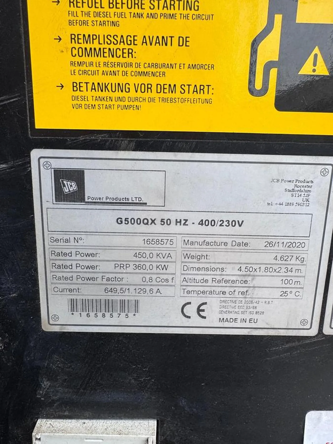2020 JCB G500GX 500kVA Generator - 7