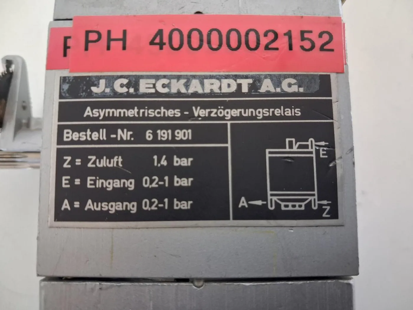 J.C. Eckardt A.G. Asymmetrisches Verzögerungsrelais Typ 6 191 901 - 4