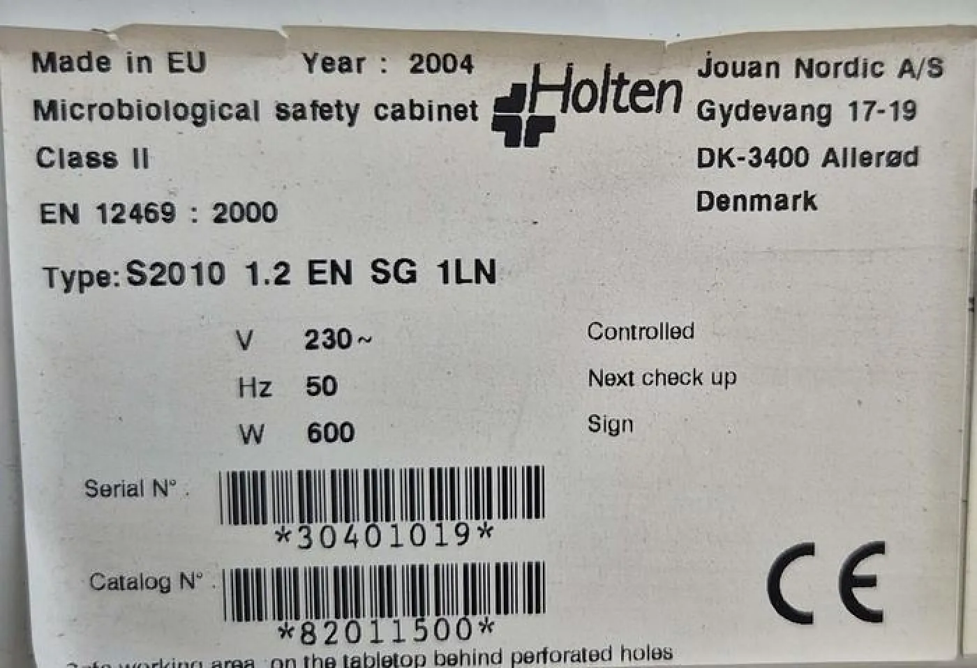 Holten, Jouan Nordic A/S Laborabzug Workstation S2010 1.2 EN SG 1LN - 5