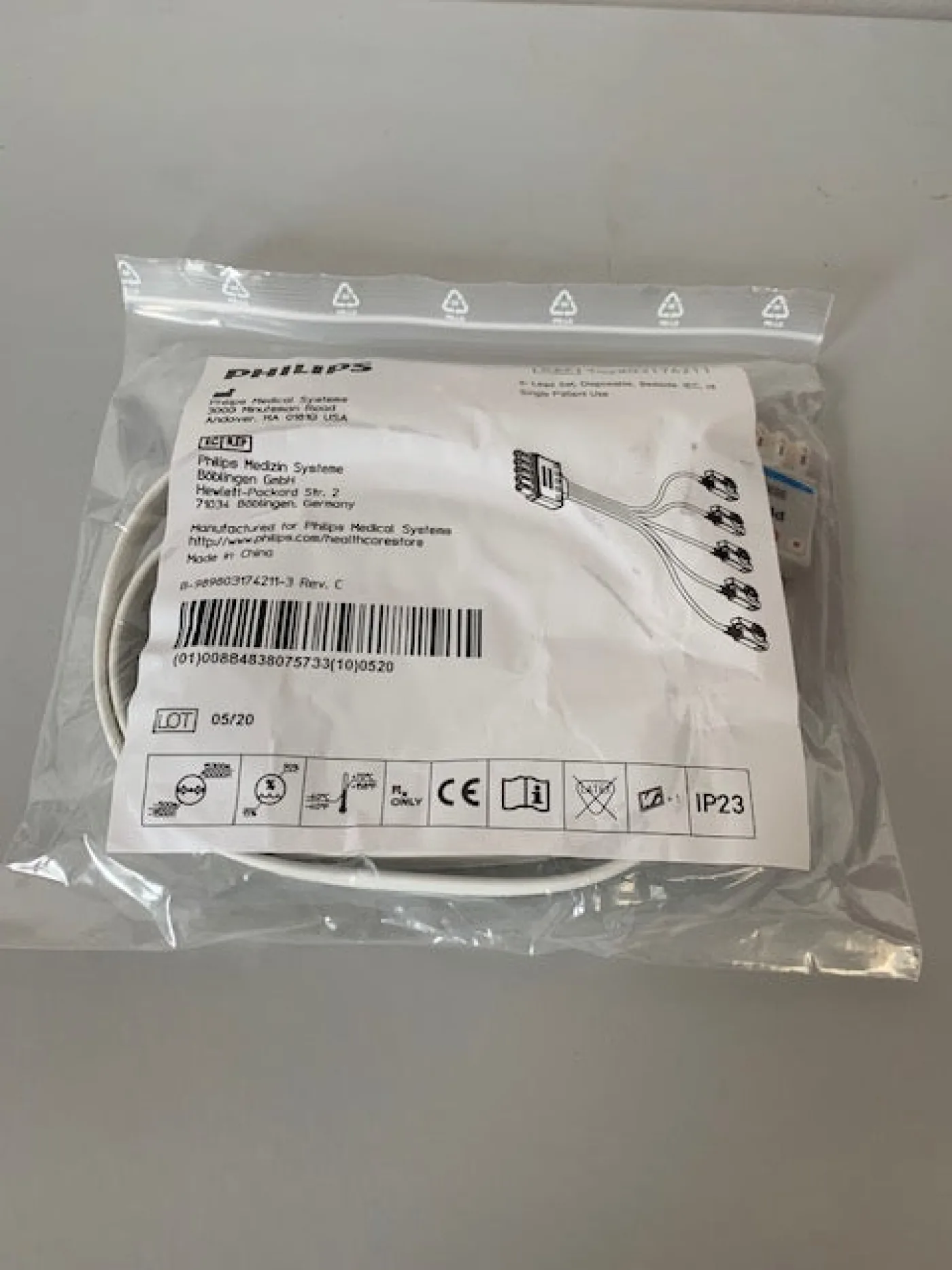 Philips 989803174211 EKG-Patientenkabel (Paket 10 Stck.) - 1