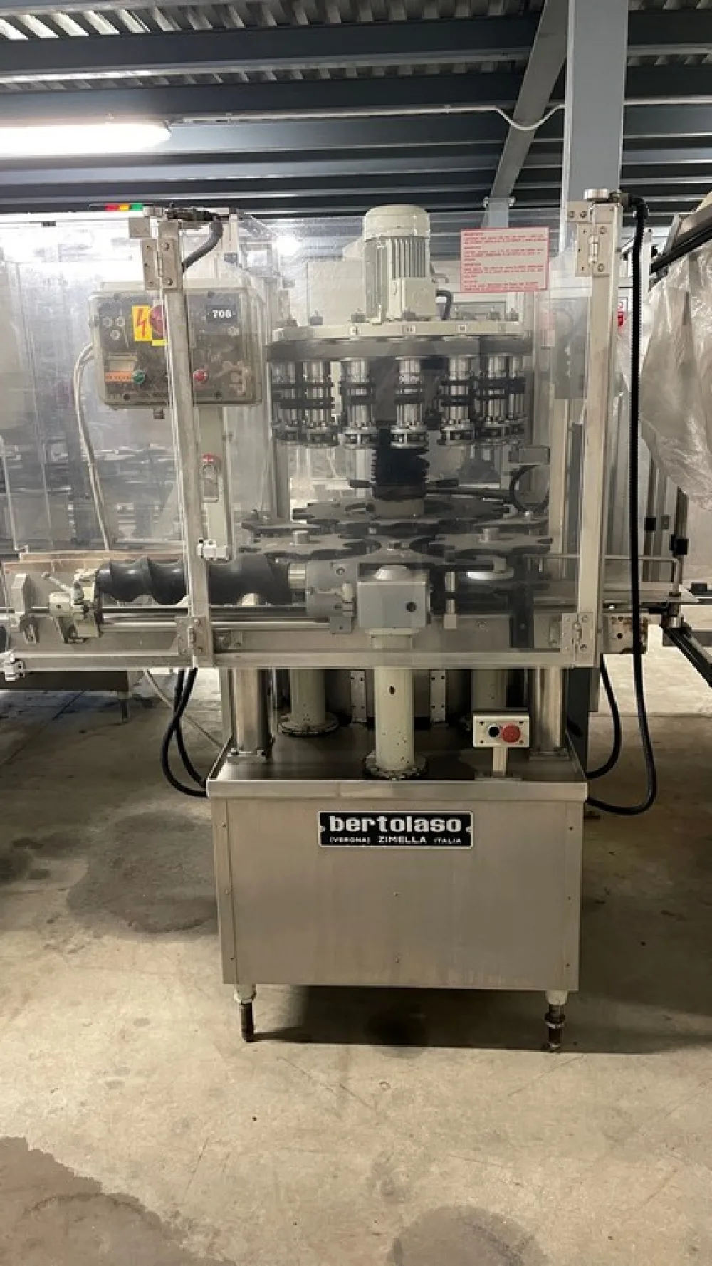 ROLLING MACHINE BERTOLASO 16 HEADS MOD. ZETA 126, AUTOMATIC FOR POLYLAMINATE CAPSULES, SECOND-HAND MACHINE